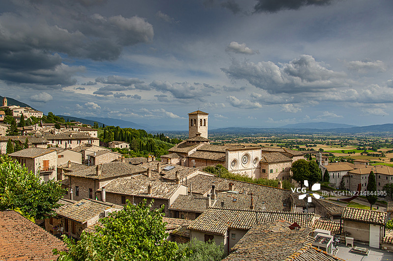 阿西西镇和圣彼得修道院图片素材