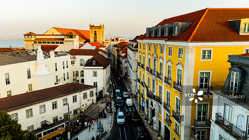 里斯本，葡萄牙，鸟瞰图图片素材