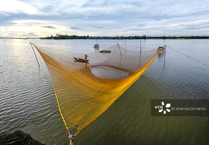传统越南渔网图片素材