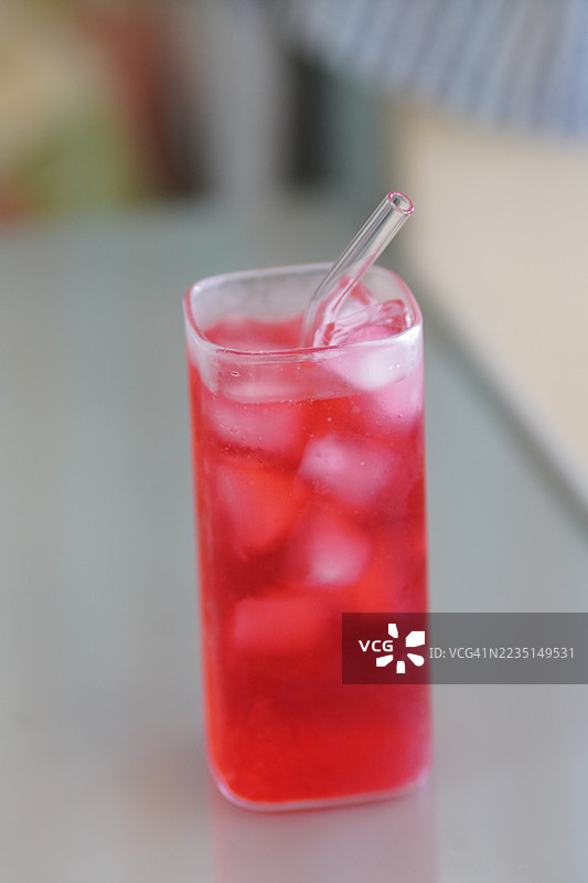 冰红色苏打水图片素材