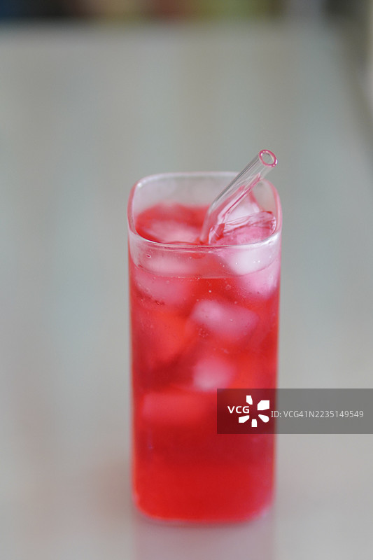 冰红色苏打水图片素材