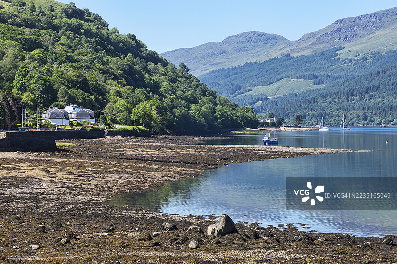 从阿罗查俯瞰阿盖尔，苏格兰英国的洛赫朗低潮景色。图片素材