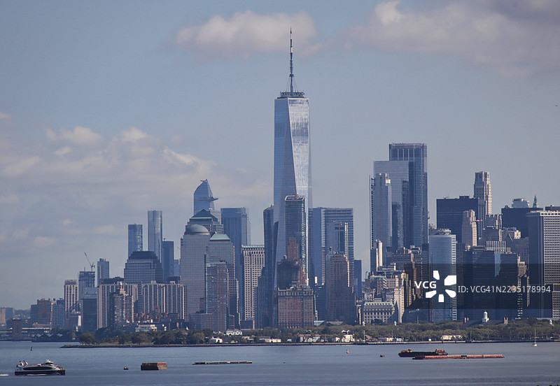 纽约曼哈顿下城天际线图片素材