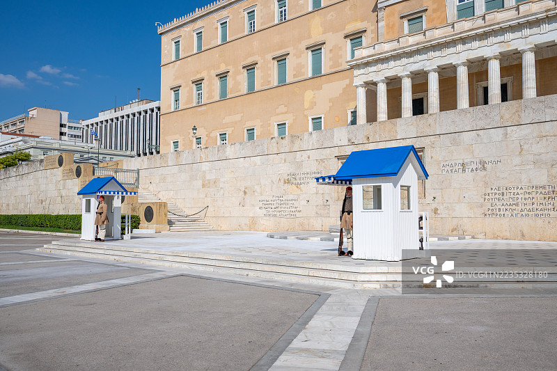 希腊议会前的总统卫队，雅典图片素材