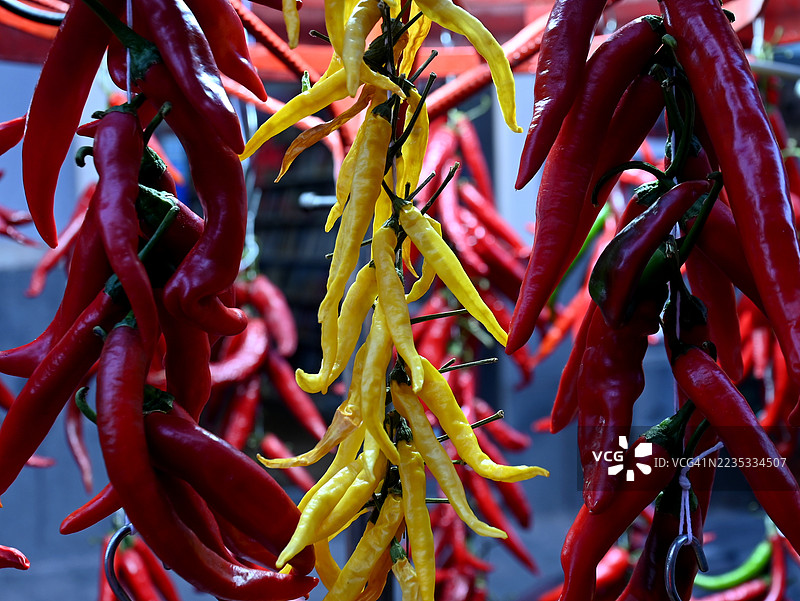 街市上的辣椒摊位图片素材