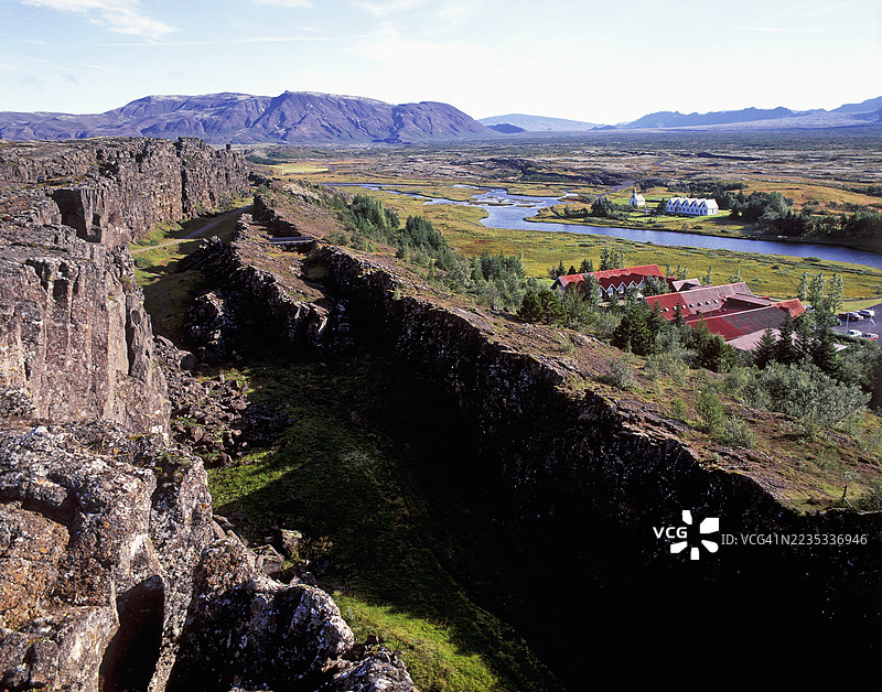 阿尔曼纳峡谷，米德大西洋山脊，辛格维利尔，冰岛，1996年图片素材