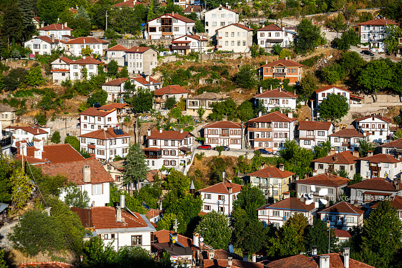 土耳其戈伊尼克镇的山坡房屋图片素材