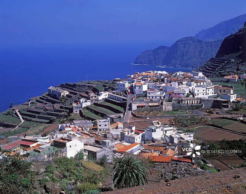 加那利群岛的拉戈梅拉海滨村庄图片素材