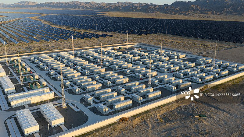 太阳能发电站的电池储存站图片素材
