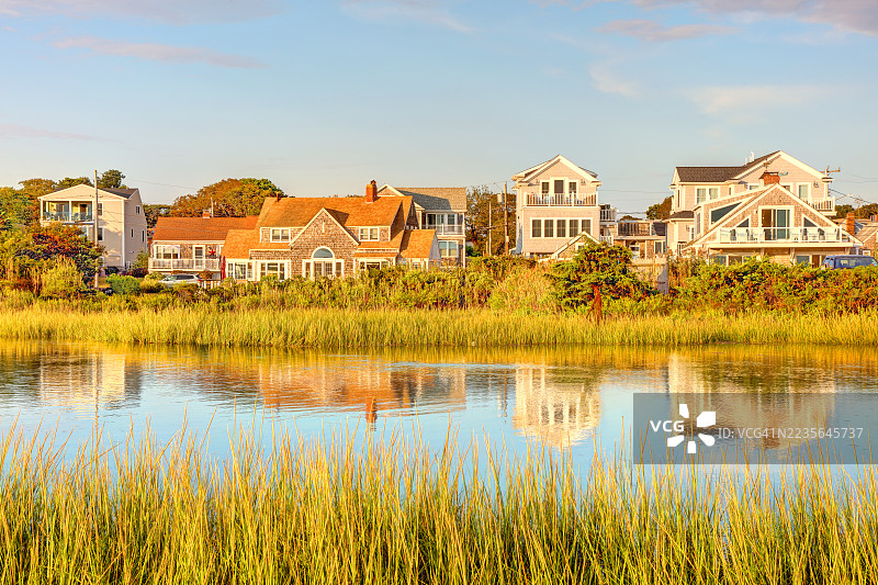 位于科德角的西雅茅斯的殖民地农场海滩图片素材
