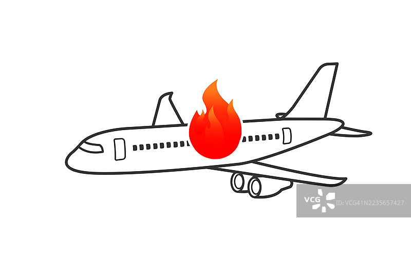 飞机坠毁或紧急情况图标图片素材