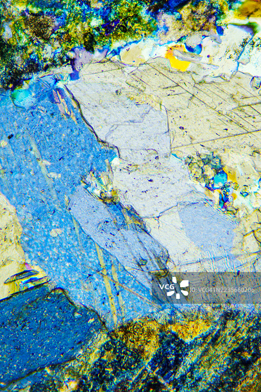 花岗闪长岩薄片的显微照片图片素材