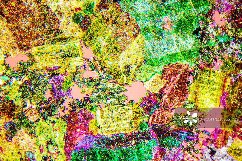 花岗闪长岩薄片的显微照片图片素材