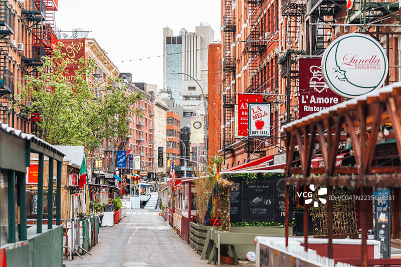 纽约市小意大利街景。图片素材