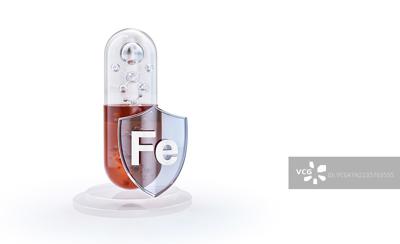 铁补充剂，概念插图图片素材
