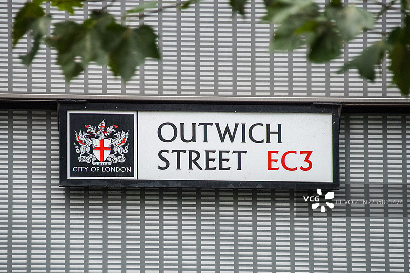 伦敦市，奥特维奇街标志图片素材