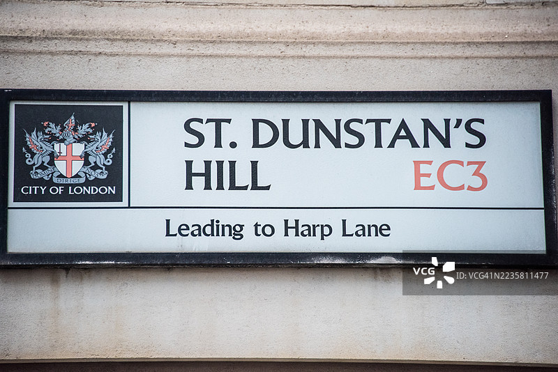 圣邓斯坦山街牌，EC3图片素材