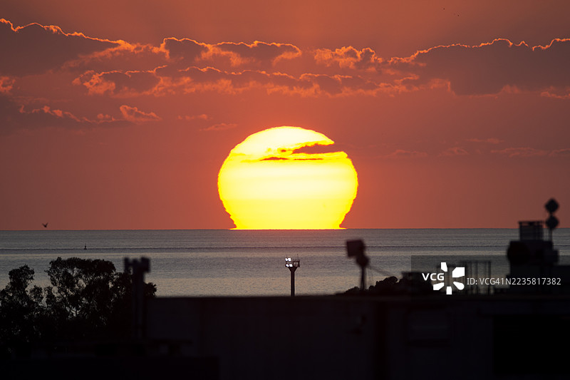 布宜诺斯艾利斯拉普拉塔河的日出图片素材