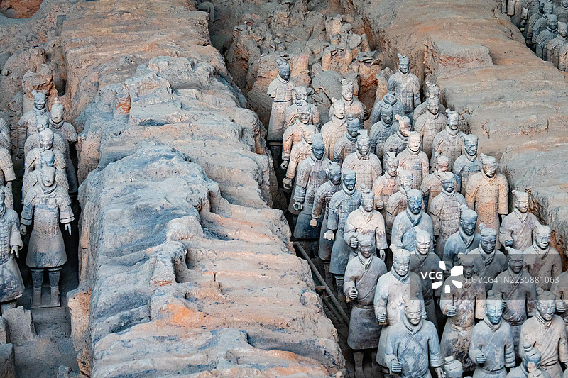 陕西省世界闻名的兵马俑图片素材