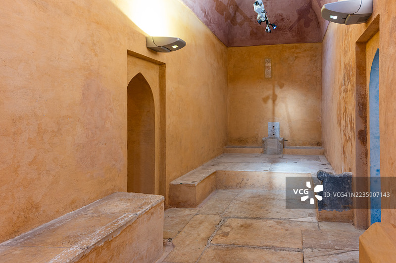 古老土耳其浴室的内部图片素材