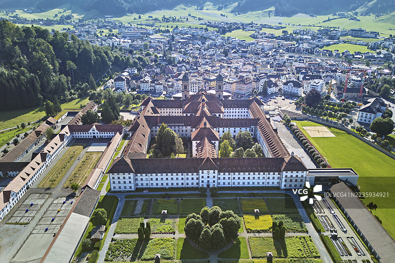 本尼迪克特修道院，修道院，朝圣地，艾因西德伦，施维茨州，瑞士图片素材