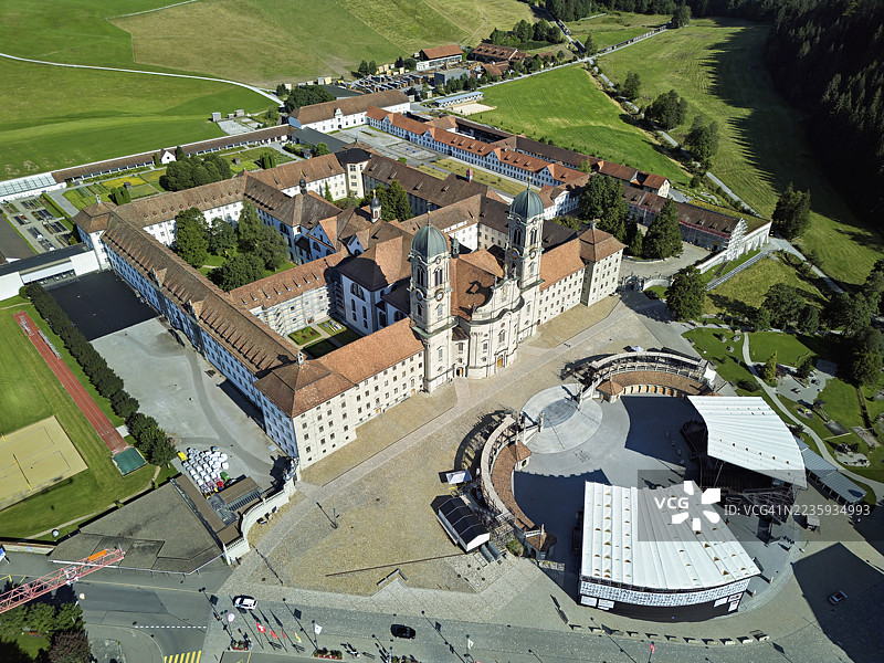 本尼迪克特修道院，修道院，朝圣地，艾因西德伦，施维茨州，瑞士图片素材