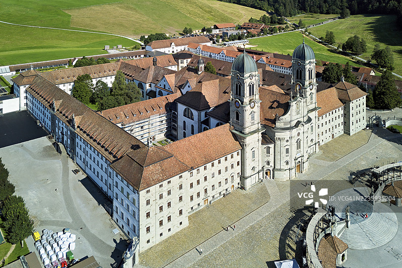 本尼迪克特修道院，修道院，朝圣地，艾因西德伦，施维茨州，瑞士图片素材