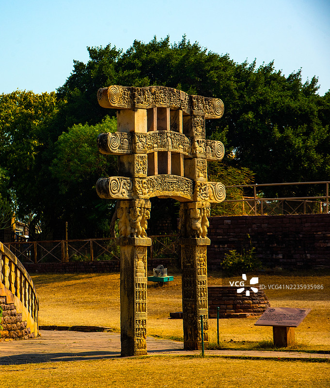 桑奇大塔，联合国教科文组织世界遗产，印度中央邦。图片素材