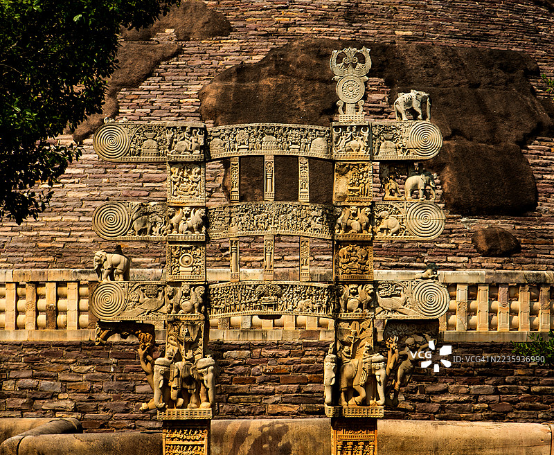 桑奇大塔，联合国教科文组织世界遗产，印度中央邦。图片素材
