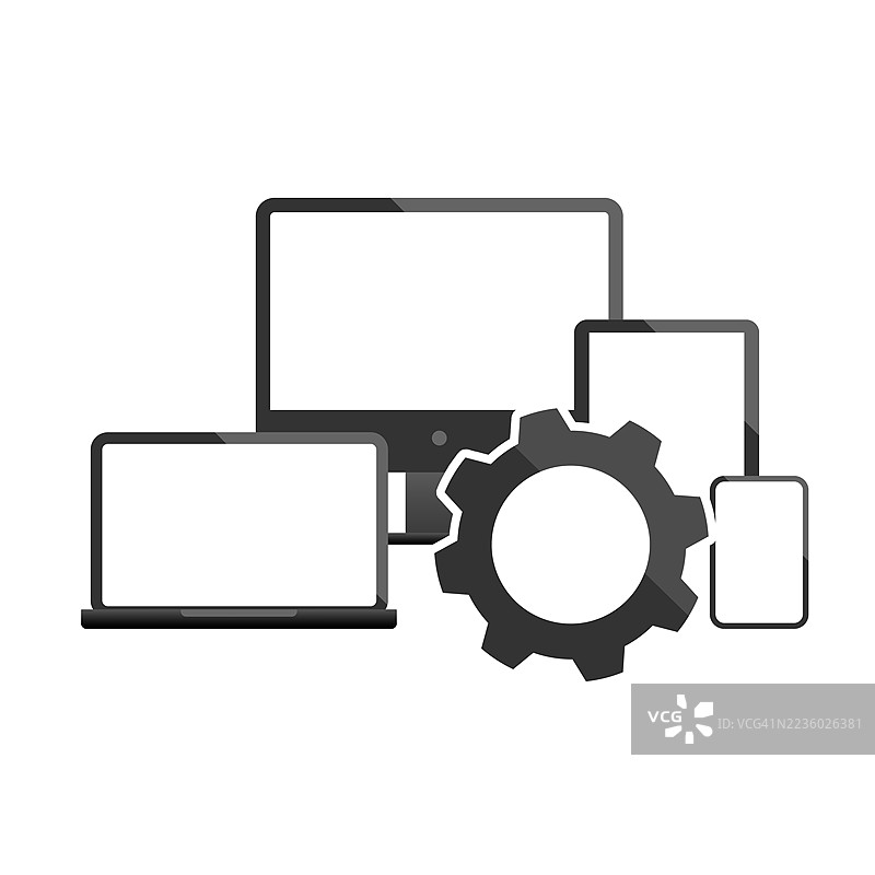 跨多个设备的设备管理和系统设置图片素材