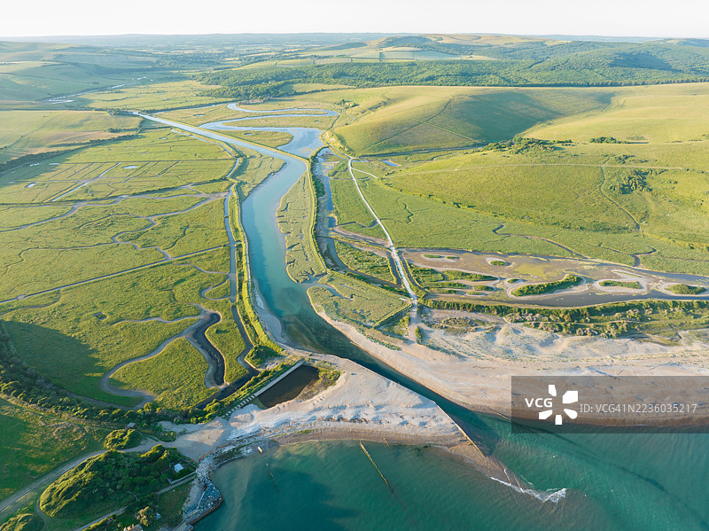 英国东萨塞克斯海岸线图片素材