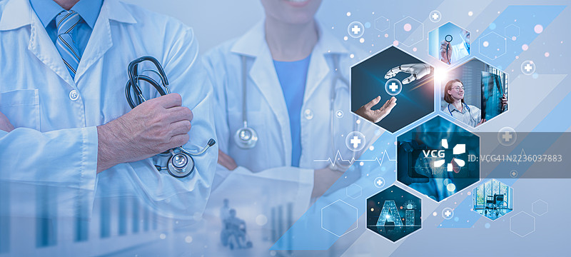 医疗技术与人工智能在医疗保健中的创新概念图片素材