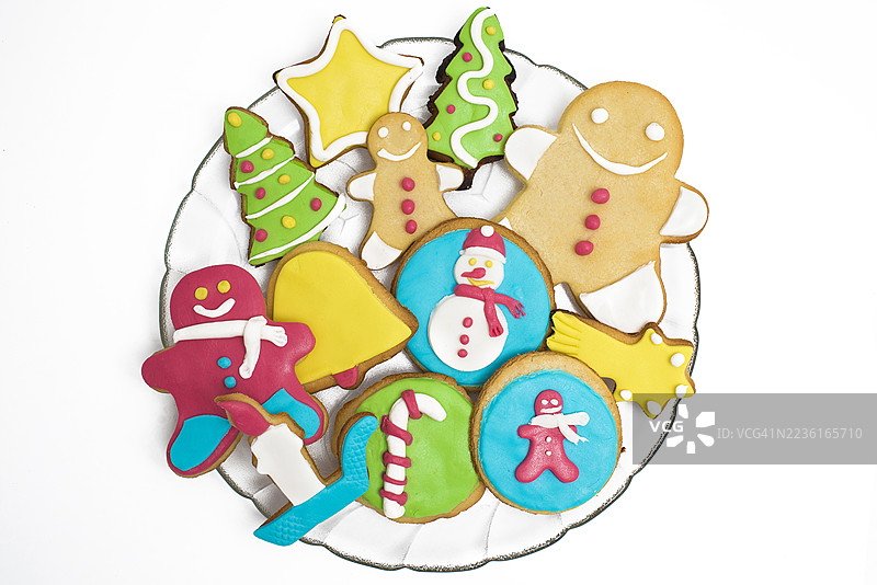 白色背景上的圣诞饼干图片素材
