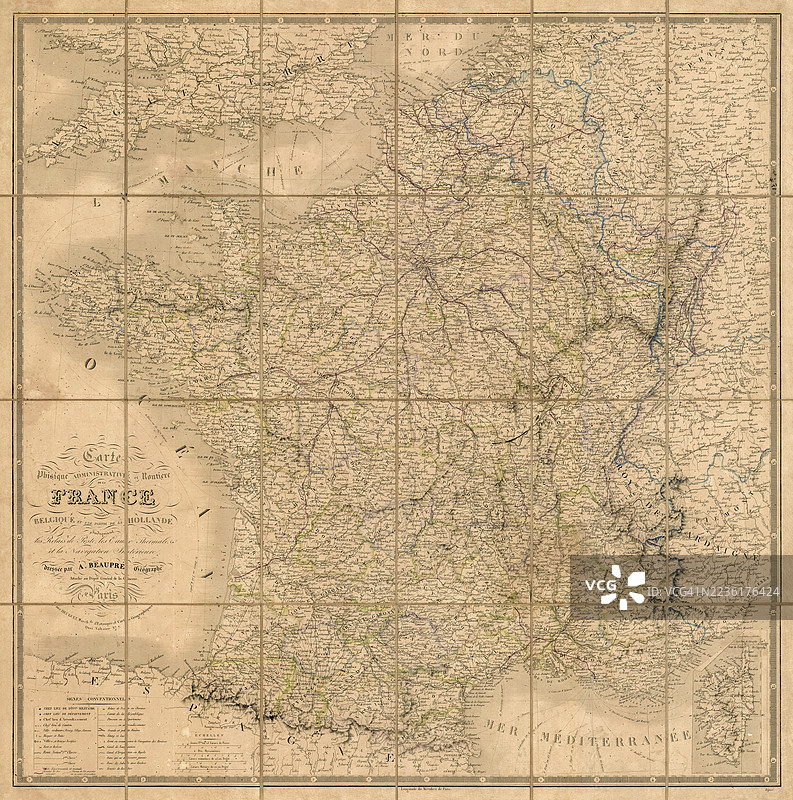 法国地图。图片素材