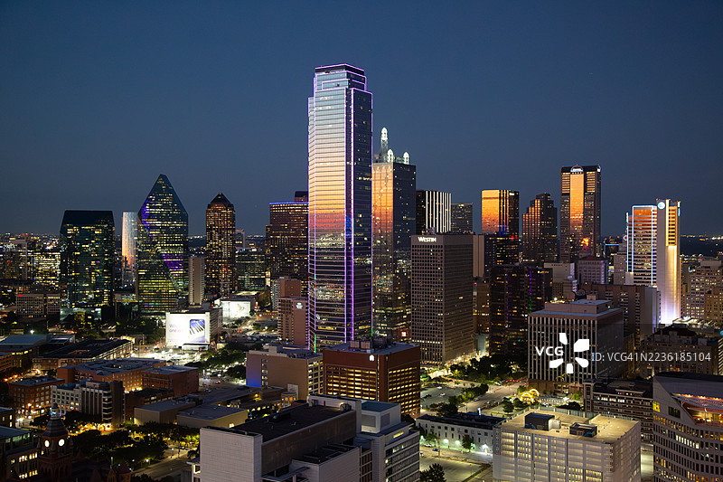 达拉斯夜景天际线图片素材