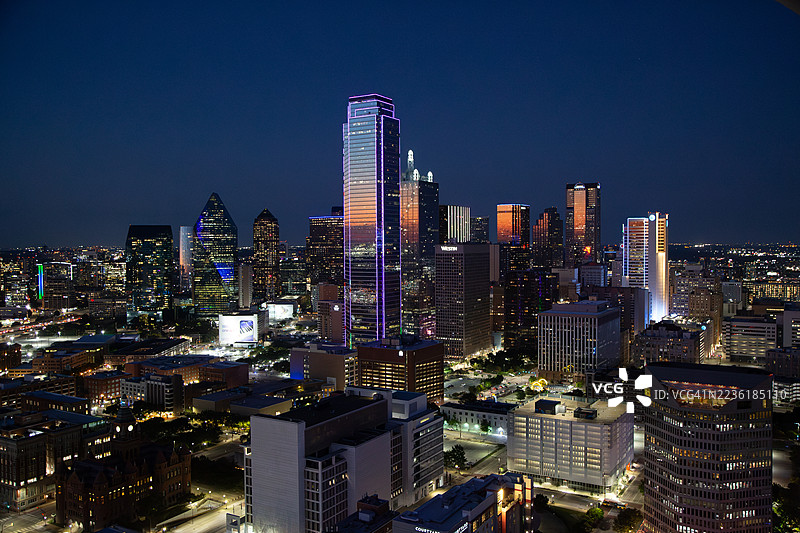 达拉斯夜景天际线图片素材