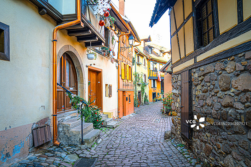 法国斯特拉斯堡老城区圣诞市场 - 库存照片图片素材