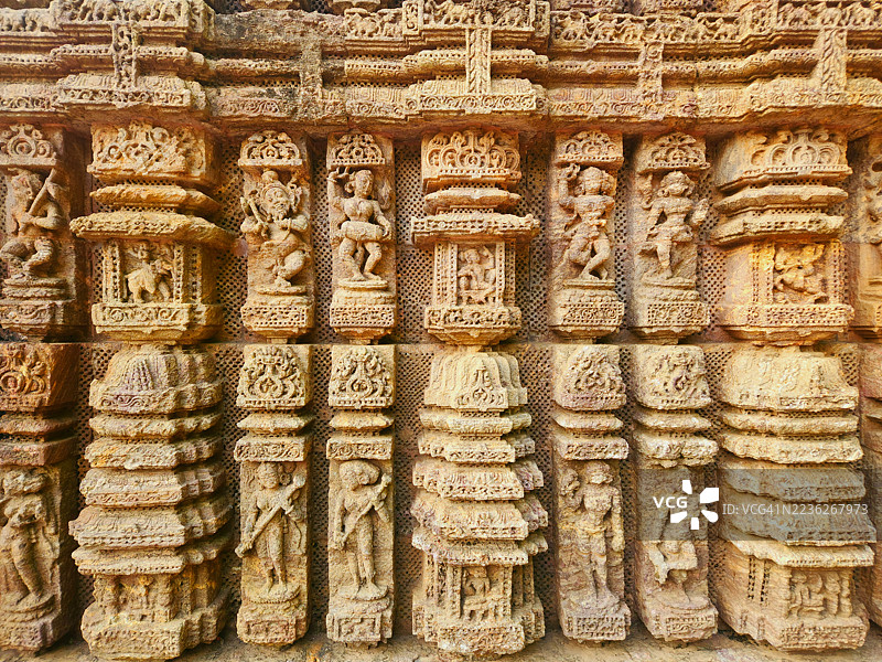 印度奥里萨邦康诺克太阳神庙石雕图片素材