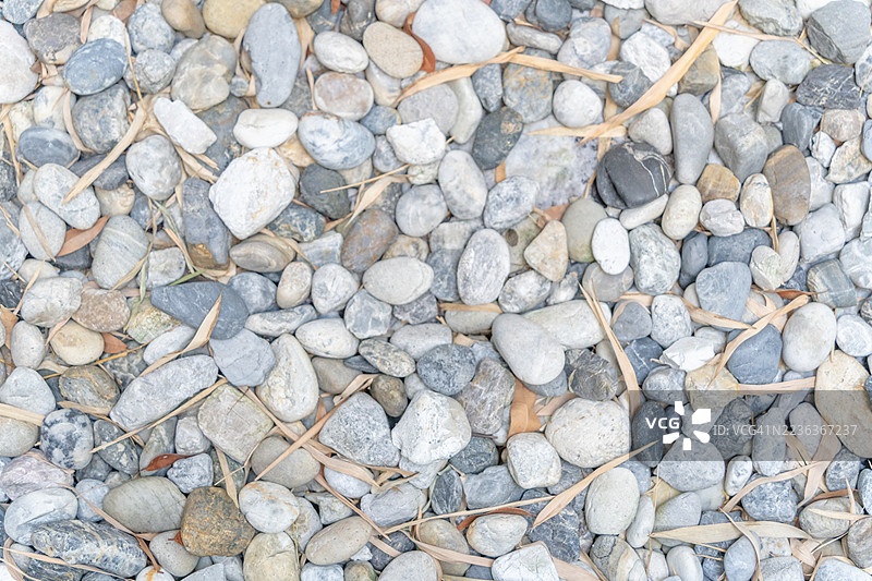 一堆岩石上面有一些棕色的树枝图片素材