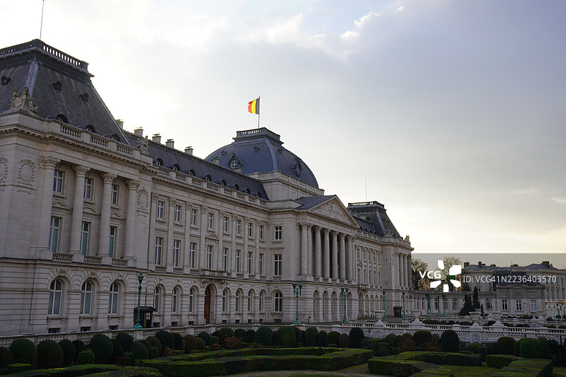 比利时布鲁塞尔的皇家宫殿和花园概览图片素材