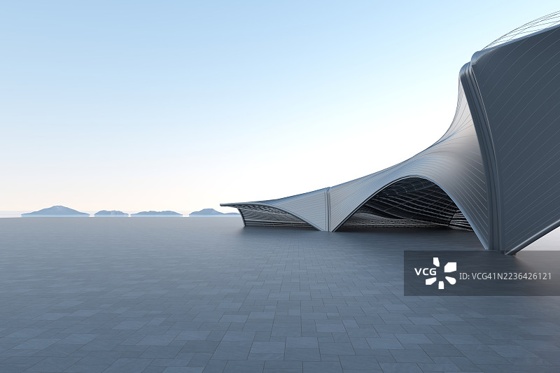 现代建筑前的空旷广场图片素材