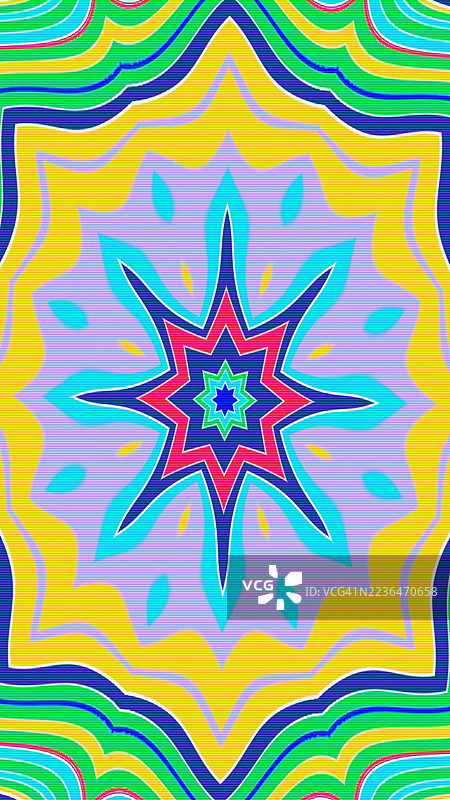 色彩缤纷的几何星形图案，充满活力的粉彩风格，适合复古80年代和Y2K设计图片素材