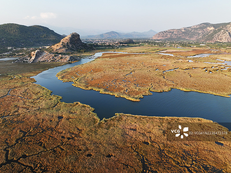 达利安三角洲的鸟瞰图图片素材