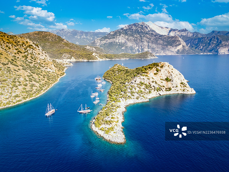 费特希耶穆拉的圣尼古拉斯古城全景鸟瞰图，位于吉梅勒岛。图片素材