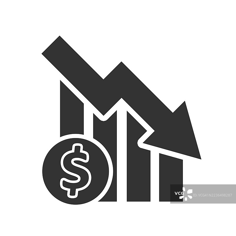 金融衰退与市场损失图标图片素材