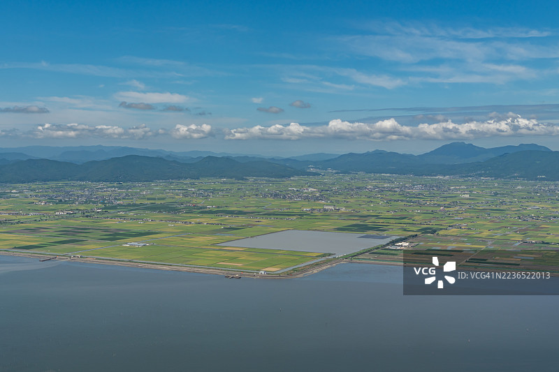 日本佐贺的海滩航拍视角图片素材