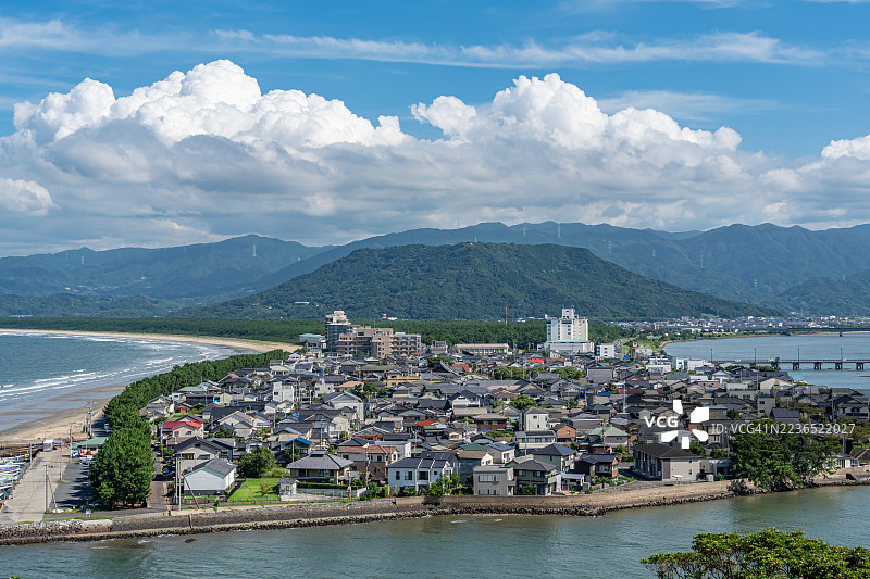 日本佐贺的海边住宅区图片素材