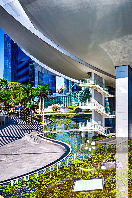 新加坡，滨海湾，艺术科学博物馆图片素材