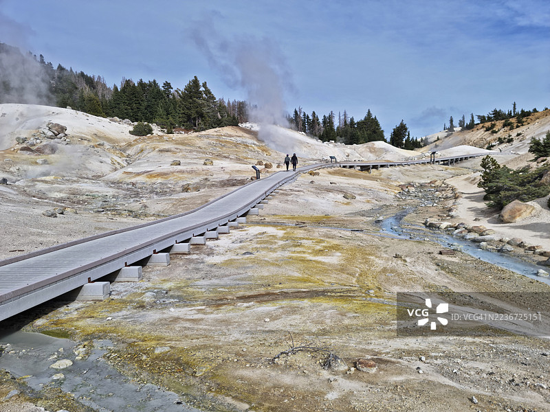 拉森火山国家公园的班帕斯地狱热泉区图片素材