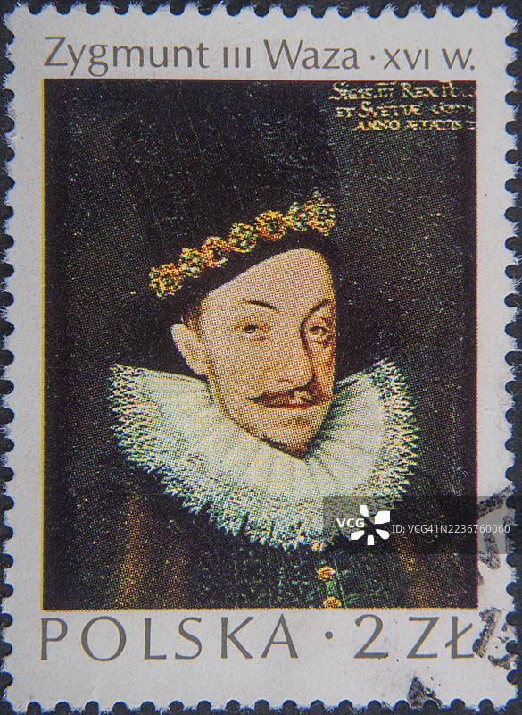西格蒙德，齐格蒙特三世·瓦萨（1566-1632）是瑞典国王，任期从1592年到1599年。作为波兰国王和立陶宛大公的西格蒙德三世·瓦萨，任期从1587年到1632年。波兰邮票上的肖像图片素材